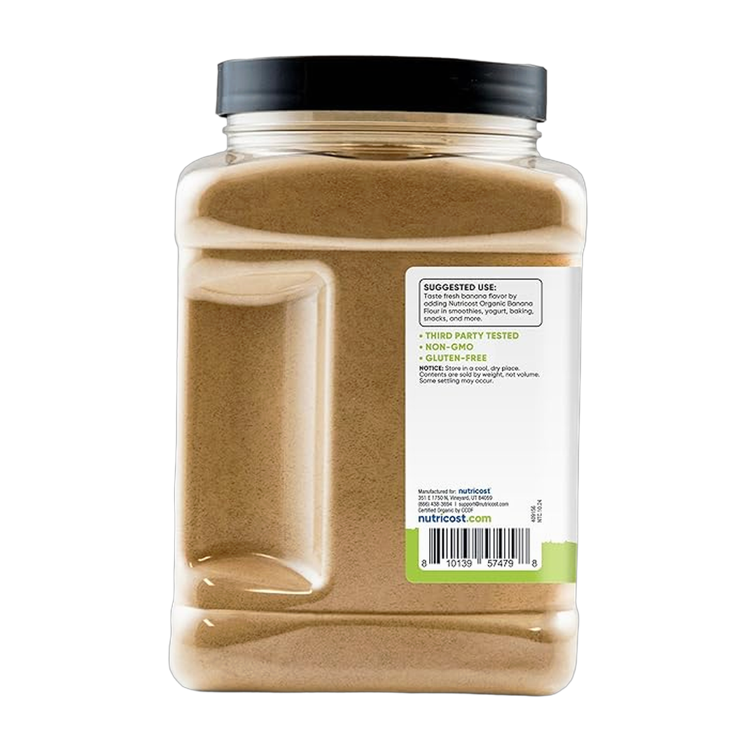 Nutricost, Pantry, Organic Green Banana Flour, 2 lb, 907 g packaging side view