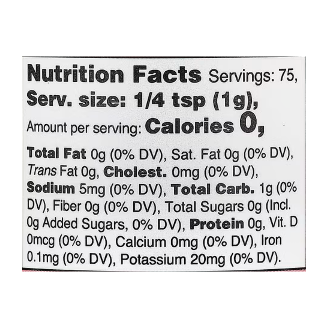 Nutricost, Nutricolor, Red Beet Root, 2.7 oz, 75 g supplement facts label showing ingredients, vitamins, minerals, and serving information