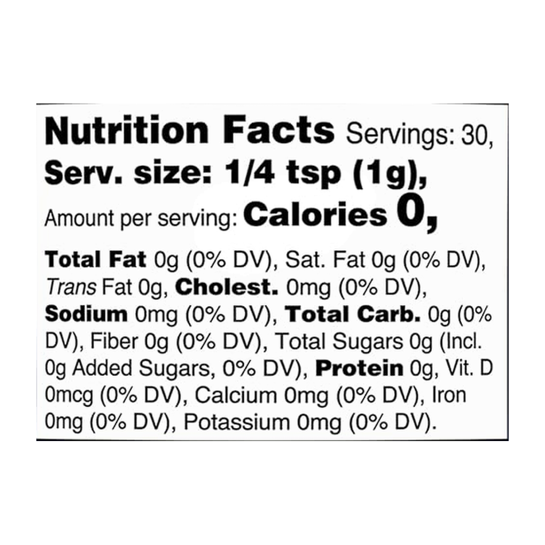 Nutricost, Organic Blue Spirulina, Plant Based Color, 1.1 oz supplement facts label showing ingredients, vitamins, minerals, and serving information