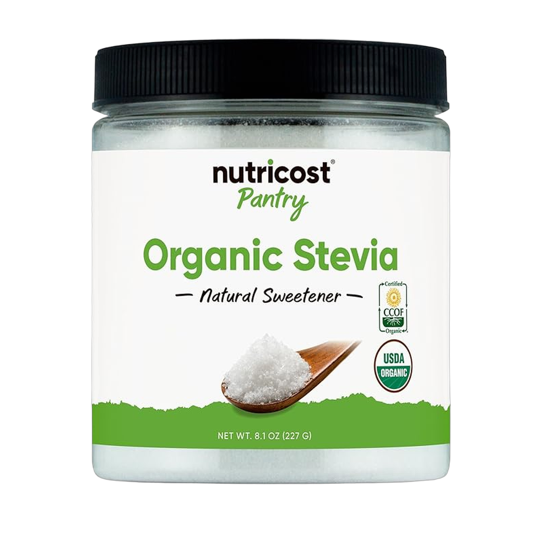 Nutricost, Pantry, Organic Stevia, Natural Sweetener, 8 oz front packaging view