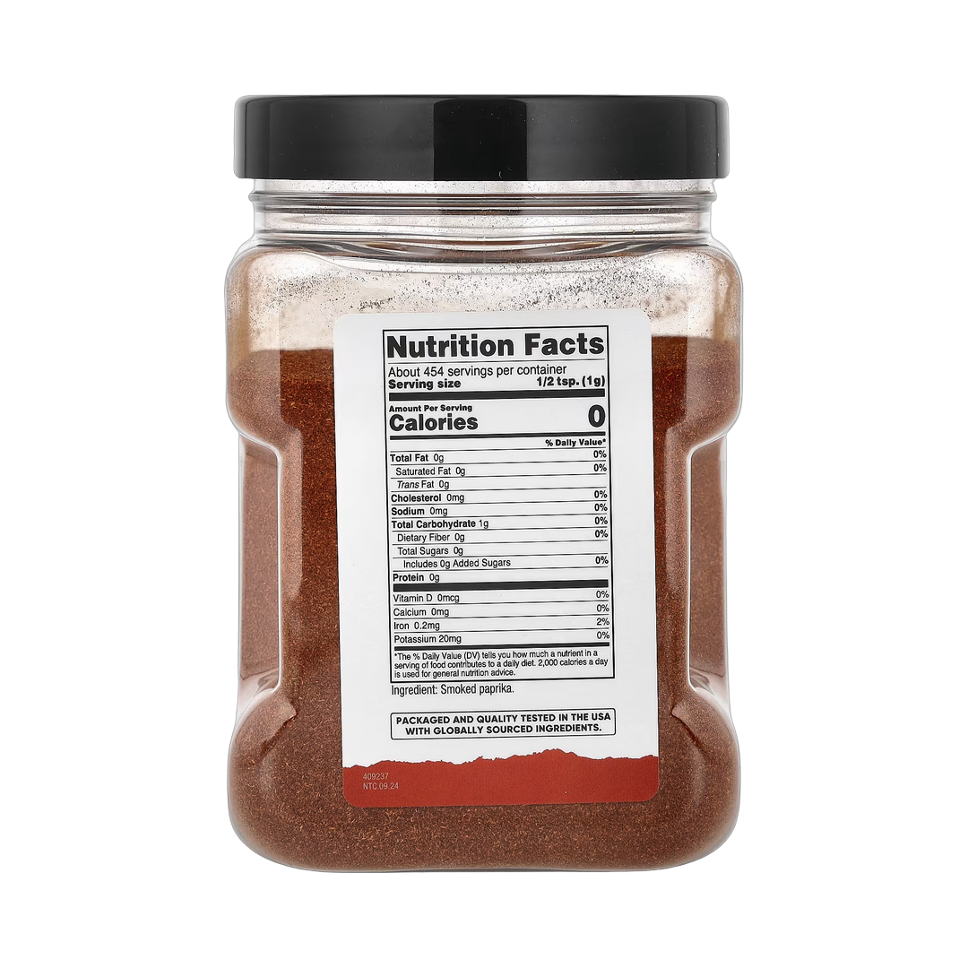 Nutricost, Pantry, Smoked Paprika, 16.2 oz, 454 g back packaging view