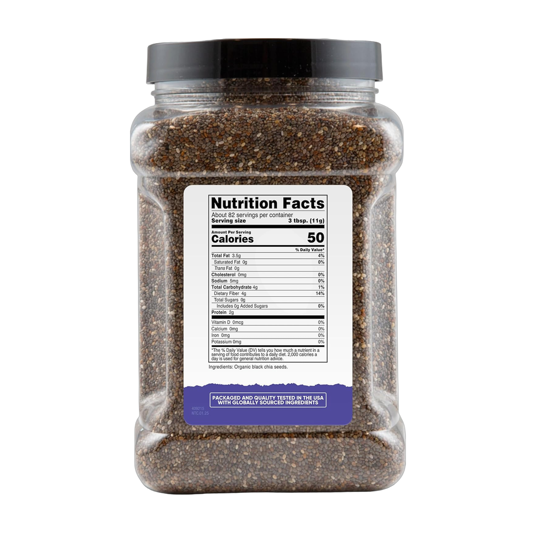 Nutricost Pantry Organic Chia Seed, 907 g back packaging view