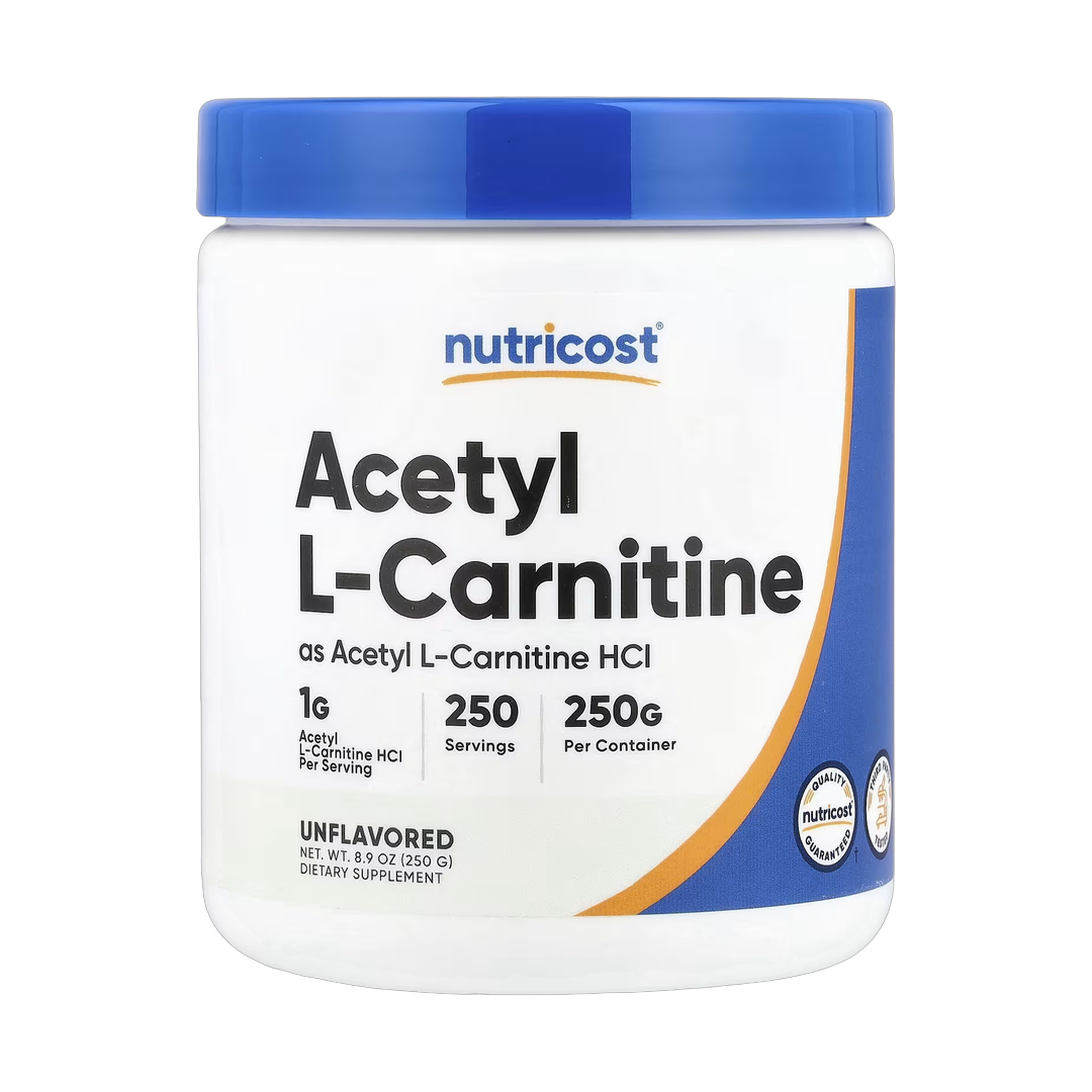 Nutricost, Acetyl L-Carnitine, Unflavored, 8.9 oz, 250 g front packaging view