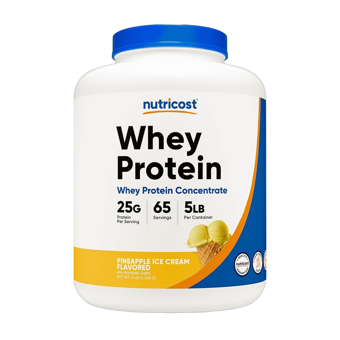 Nutricost, Whey Protein Concentrate, Pineapple, 5 lb, 2,268 g front packaging view