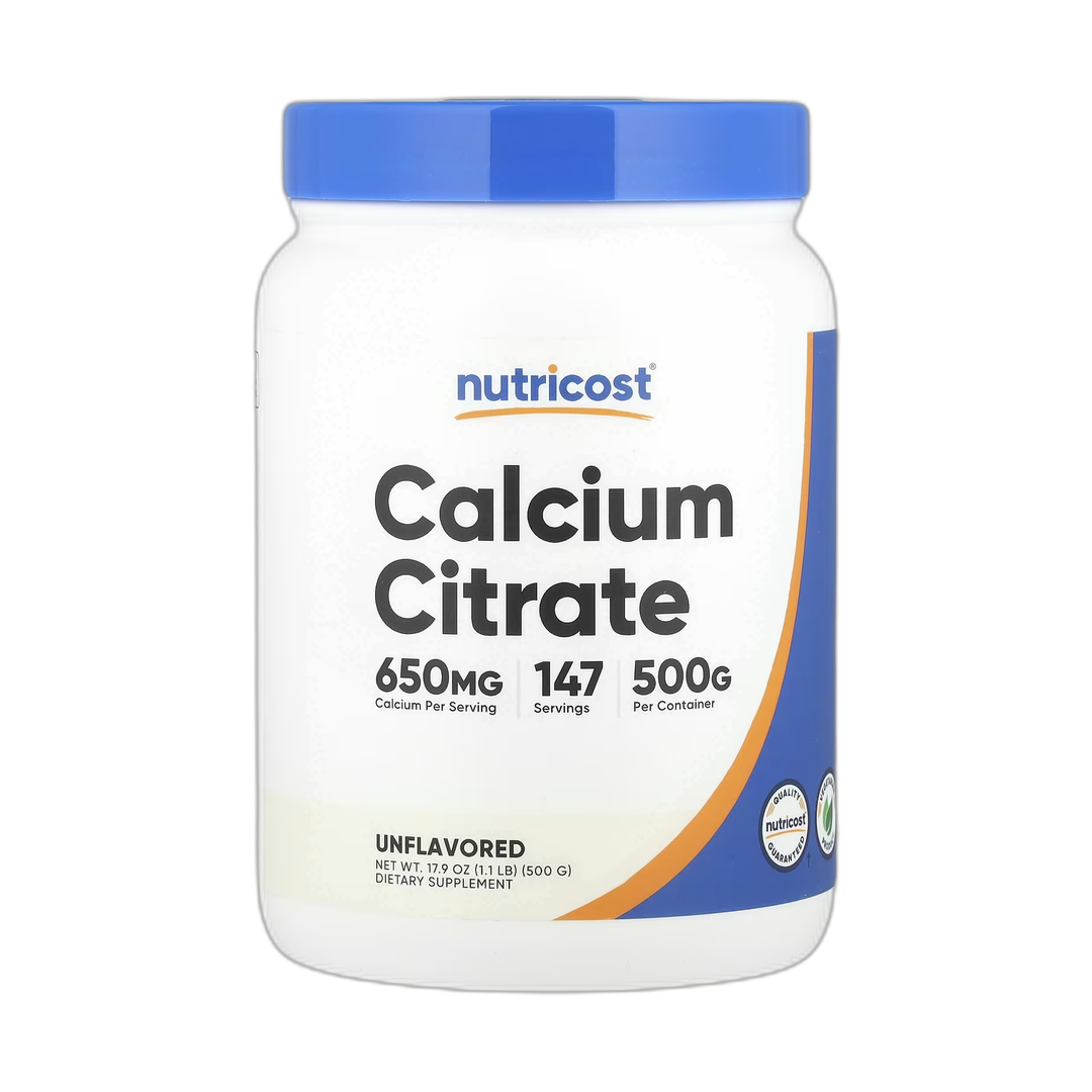 Nutricost, Calcium Citrate, Unflavored, 17.9 oz, 500 g front packaging view