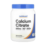 Nutricost, Calcium Citrate, Unflavored, 17.9 oz, 500 g front packaging view