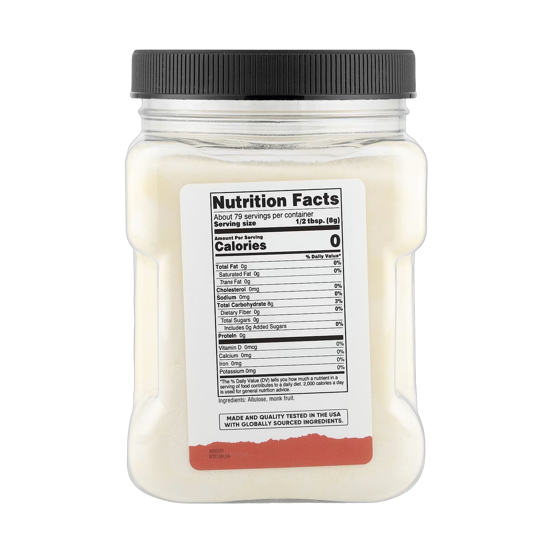 Nutricost, Pantry, Monk Fruit With Allulose, 22.7 oz, 635 g back packaging view