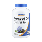 Nutricost, Flaxseed Oil, 1,200 mg, 120 Softgels front packaging view