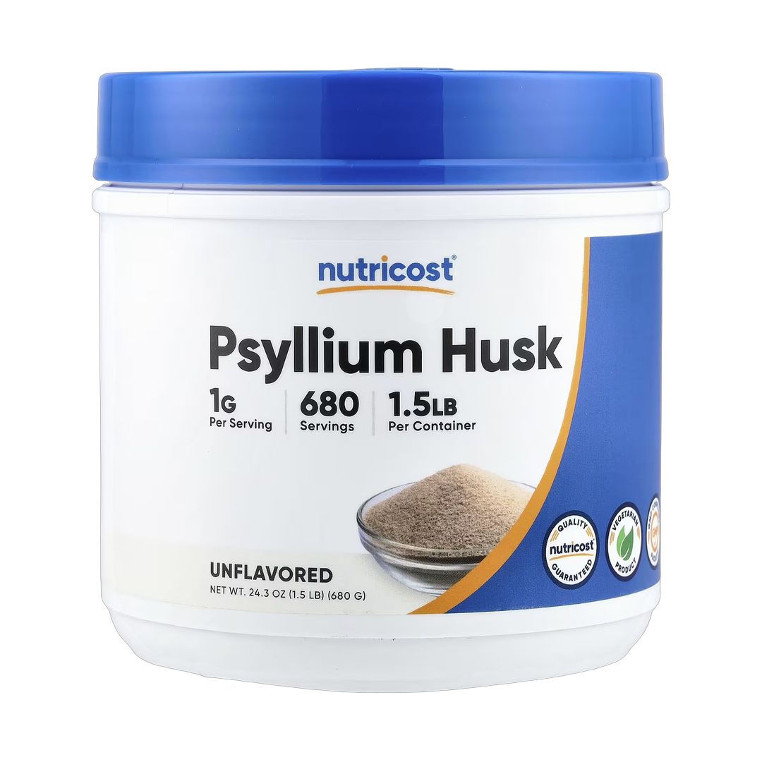 Nutricost, Psyllium Husk, Unflavored, 24.3 oz, 680 g front packaging view