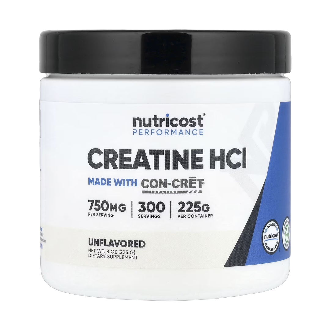 Nutricost, Creatine HCl, Unflavored, 8 oz, 225 g front packaging view