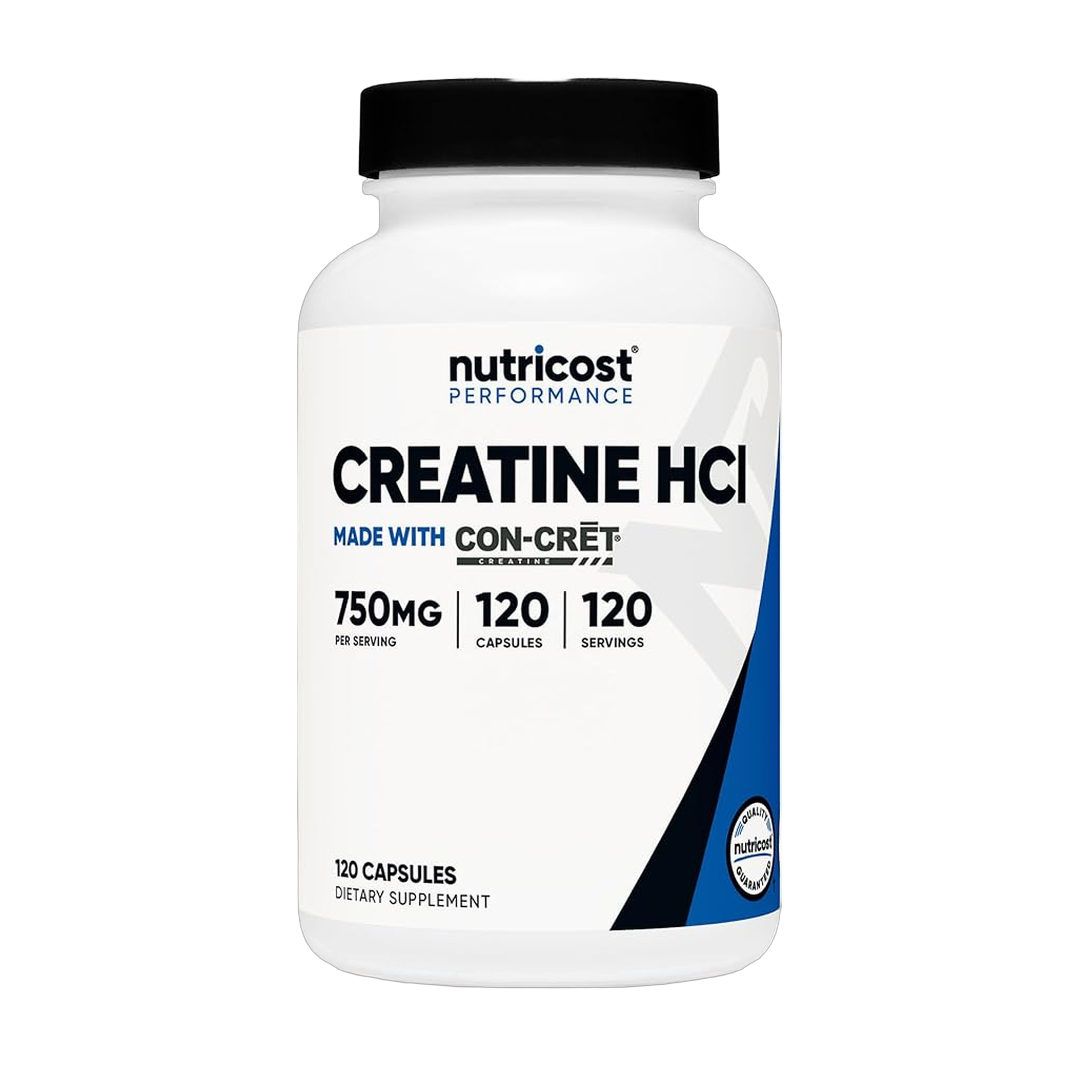 Nutricost, Creatine HCl, 120 Capsules front packaging view