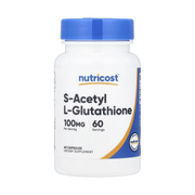 Nutricost, S-Acetyl L-Glutathione, 100 mg, 60 Capsules front packaging view
