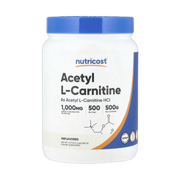 Nutricost, Acetyl L-Carnitine, Unflavored , 1.1 lb, 500 g front packaging view