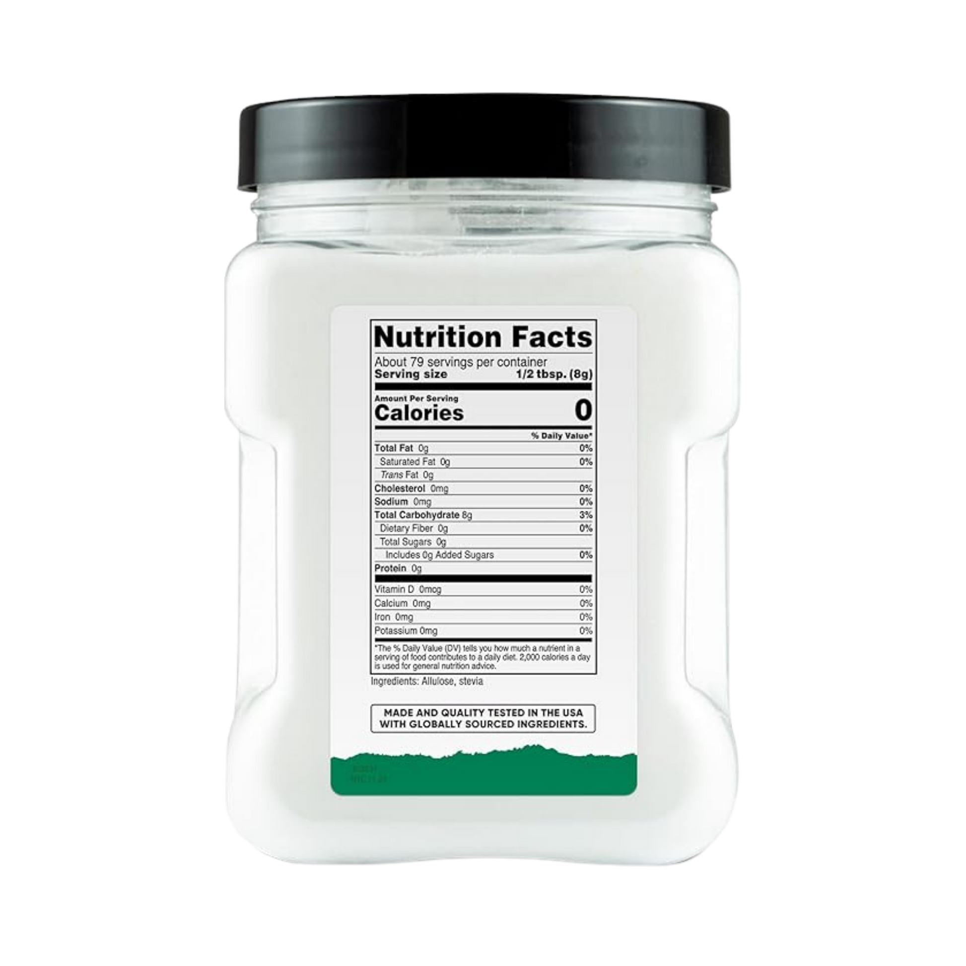Nutricost, Pantry Stevia With Allulose, 22.7 oz, 635 g back packaging view