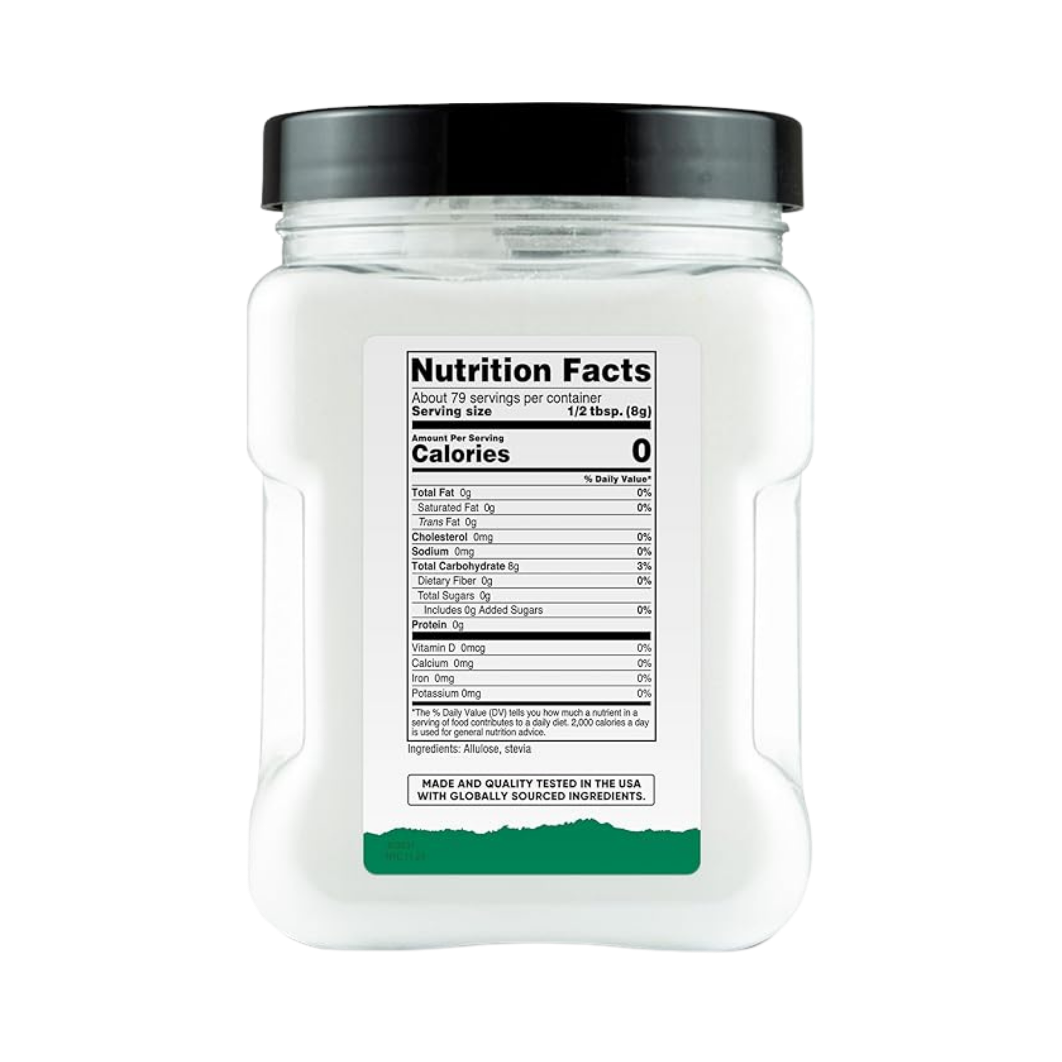 Nutricost, Pantry Stevia With Allulose, 22.7 oz, 635 g back packaging view