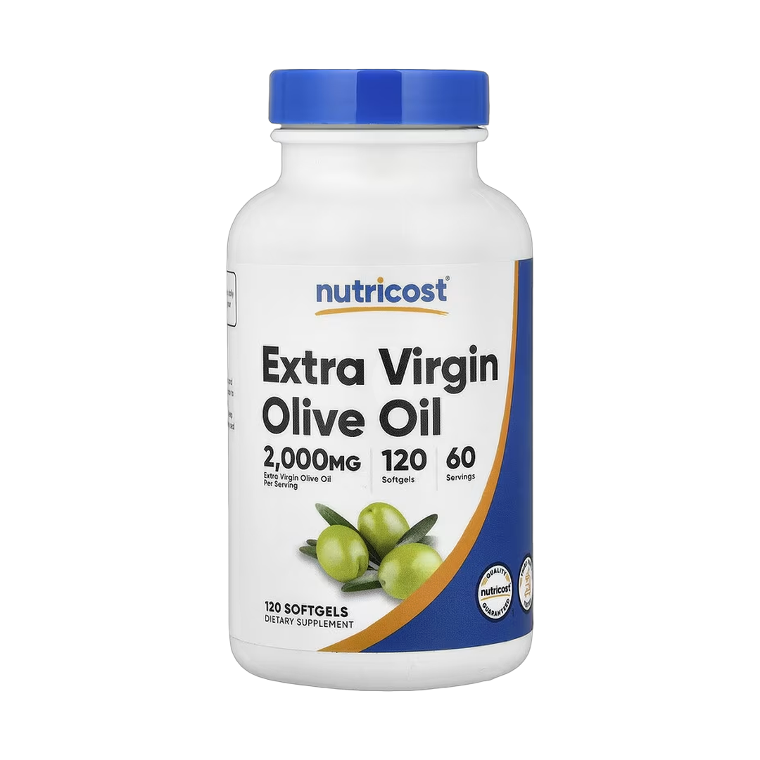 Nutricost, Extra Virgin Olive Oil, 120 Softgels front packaging view