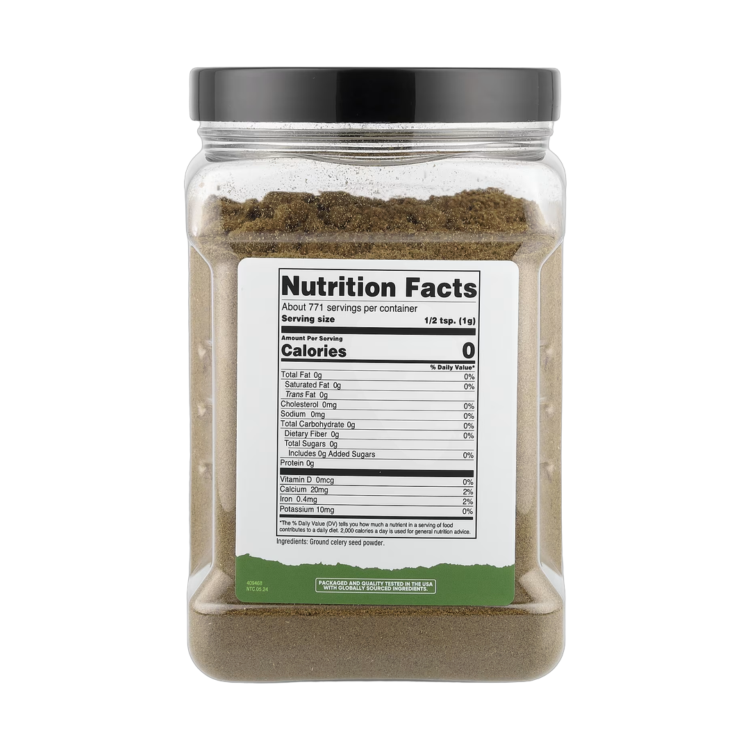 Nutricost, Pantry, Ground Celery Seed, 27.5 oz, 771 g back packaging view