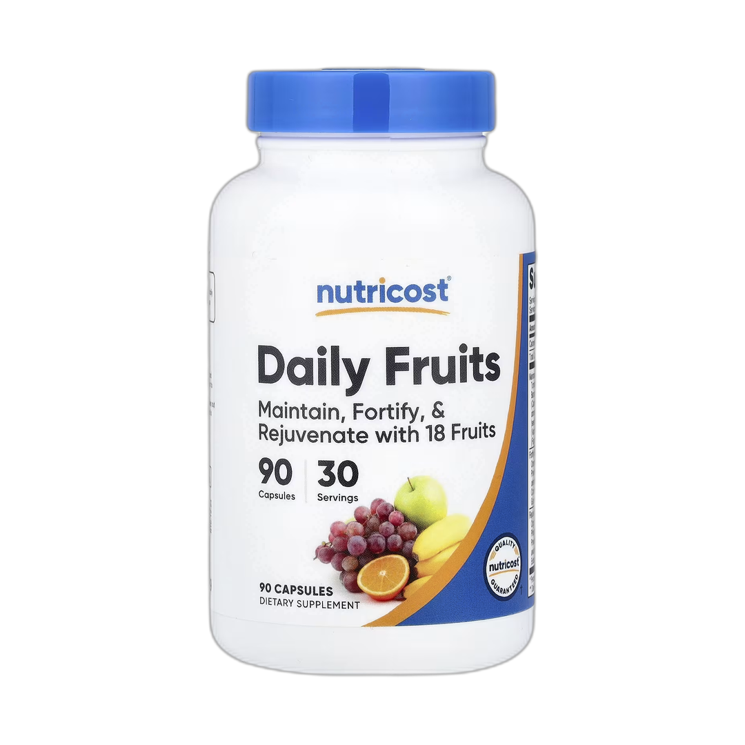 Nutricost, Daily Fruits, 90 Capsules front packaging view