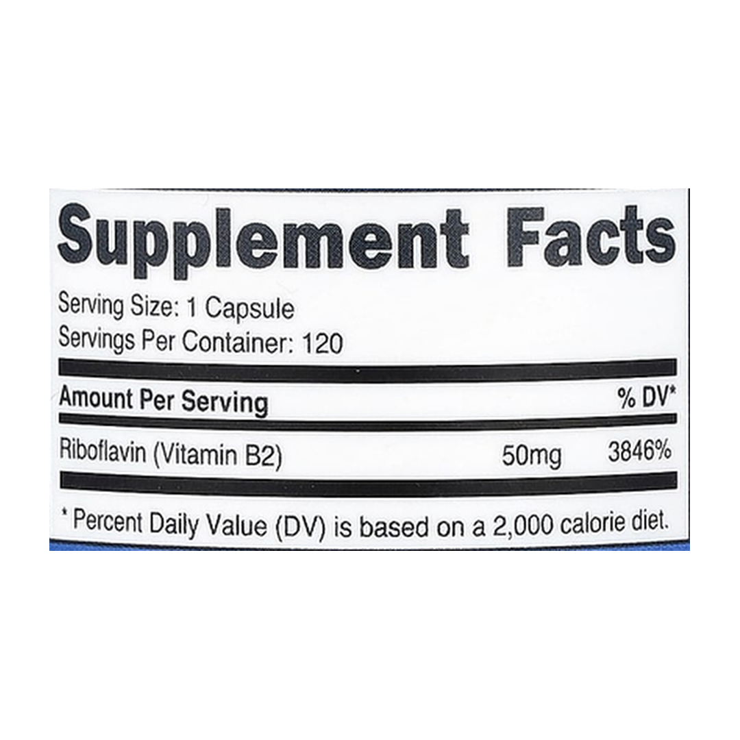 Nutricost, R-5-P, 50 mg, 120 Capsules supplement facts label showing ingredients, vitamins, minerals, and serving information
