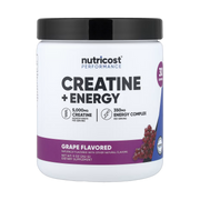Nutricost, Performance, Creatine + Energy, Grape, 9 oz, 252 g front packaging view