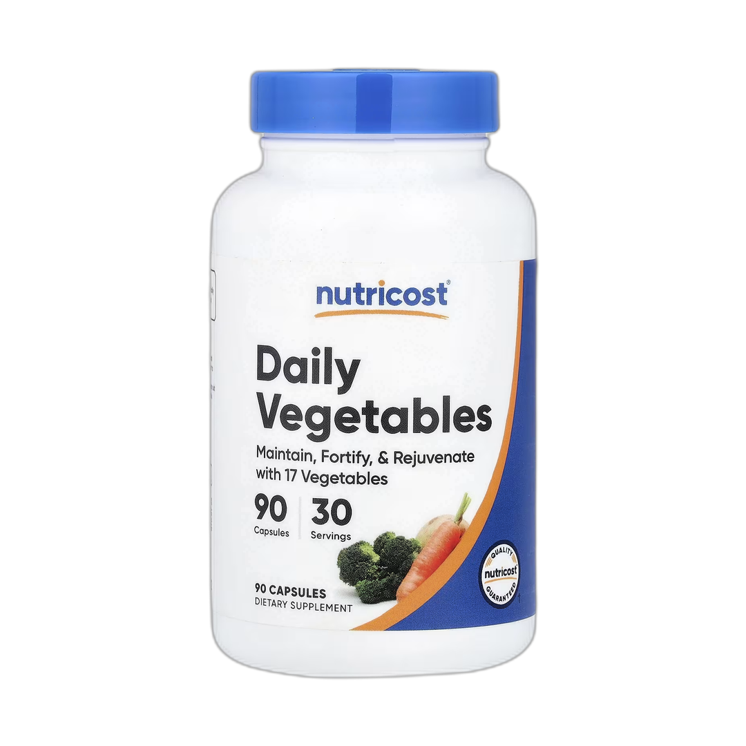 Nutricost, Daily Vegetables, 90 Capsules front packaging view