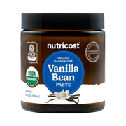 Nutricost Organic Madagascar Vanilla Bean Paste, 4 oz front packaging view