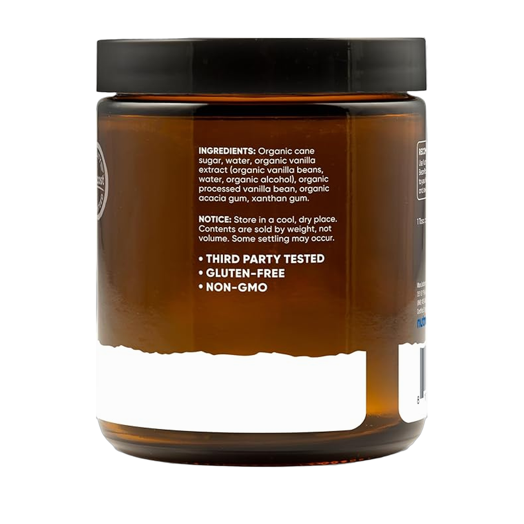 Nutricost, Organic Madagascar Vanilla Bean Paste, 8 oz packaging side view