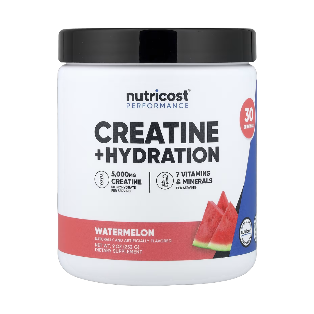 Nutricost, Performance, Creatine + Hydration, Watermelon, 9 oz, 252 g front packaging view