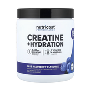 Nutricost, Performance, Creatine + Hydration, Blue Raspberry, 9.3 oz, 261 g front packaging view