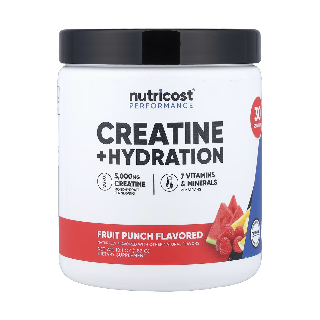 Nutricost, Performance, Creatine + Hydration, Fruit Punch, 10.1 oz, 282 g front packaging view