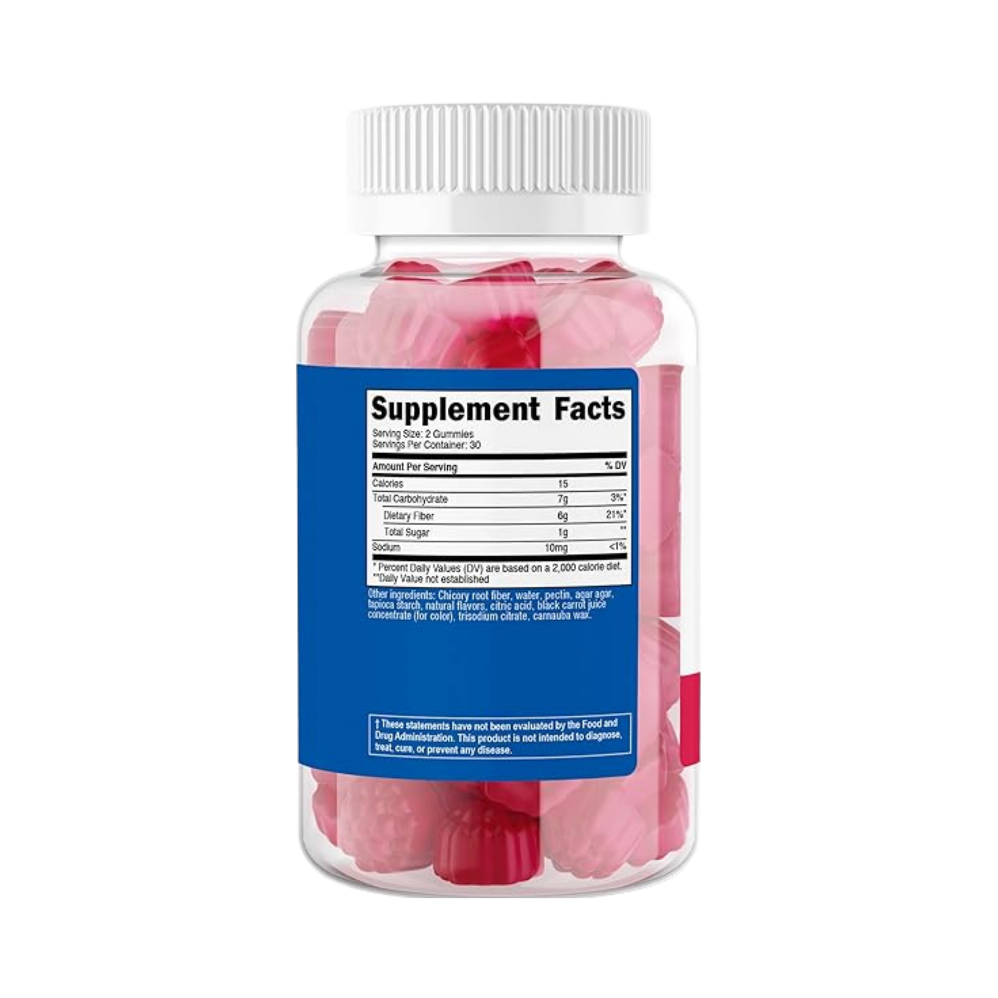 Nutricost, Fiber Gummies, Berry Flavored, 60 Gummies back packaging view