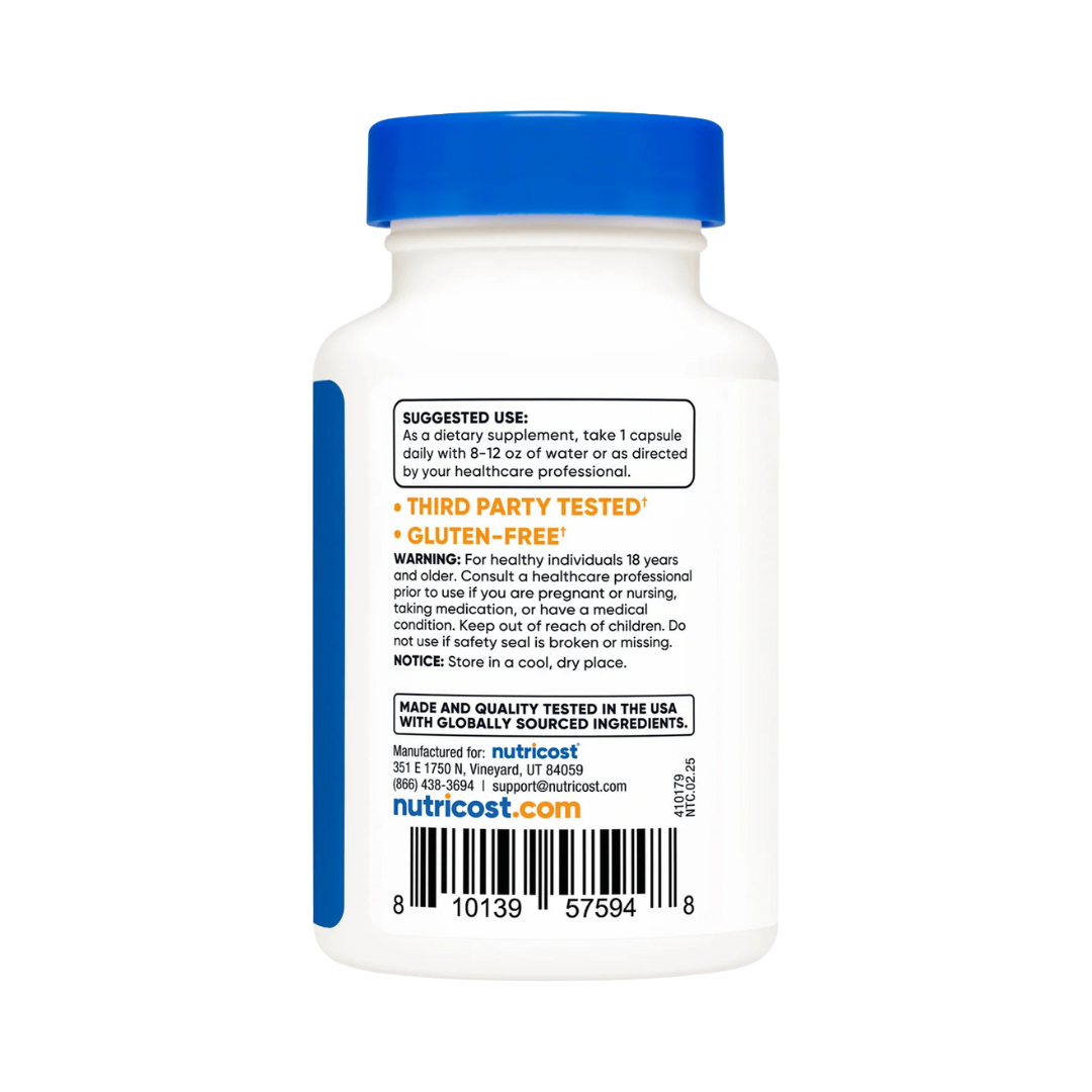 Nutricost, Corn Silk, 150 mg, 90 Capsules packaging side view
