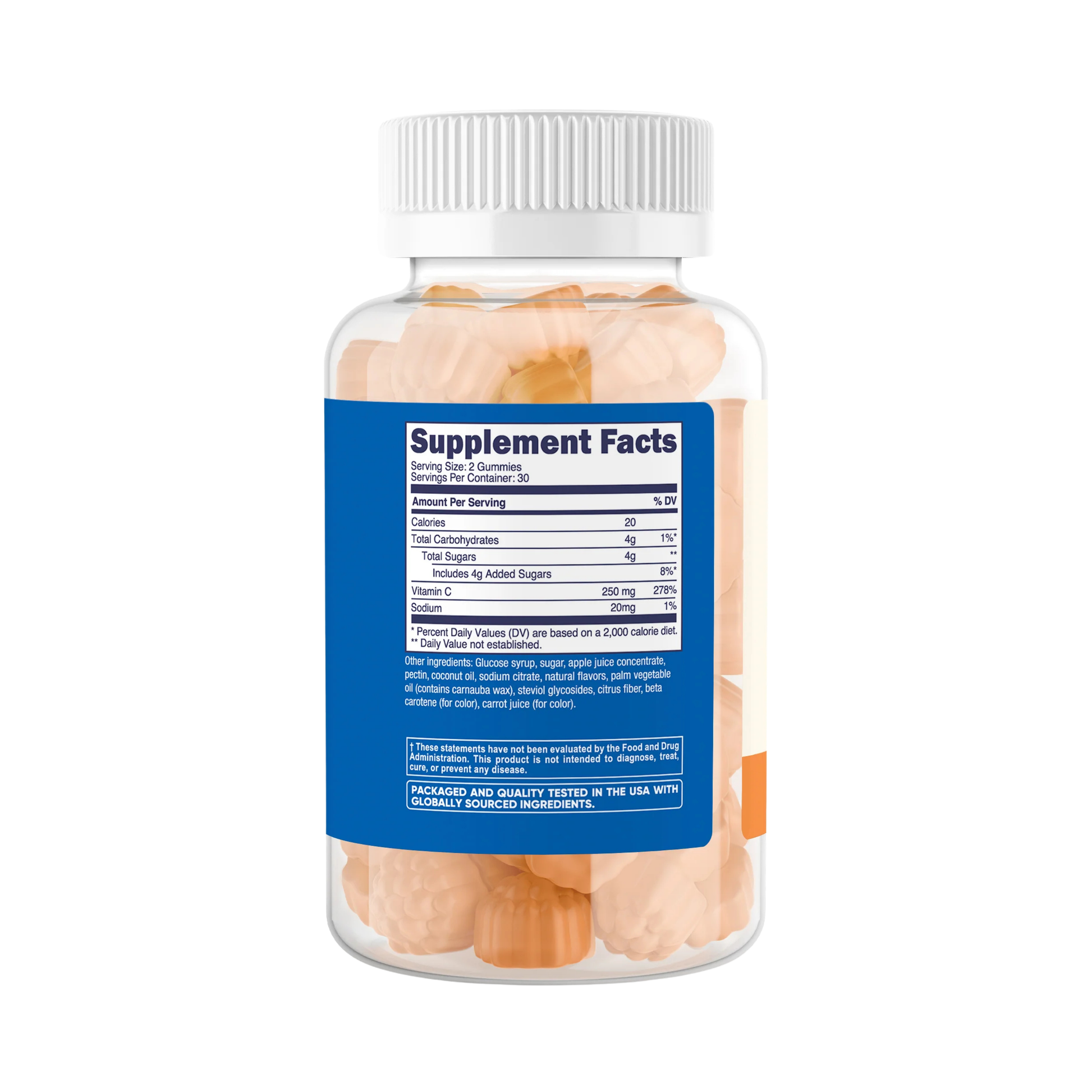 Nutricost Kids, Vitamin C, 250 mg, 60 Gummies back packaging view