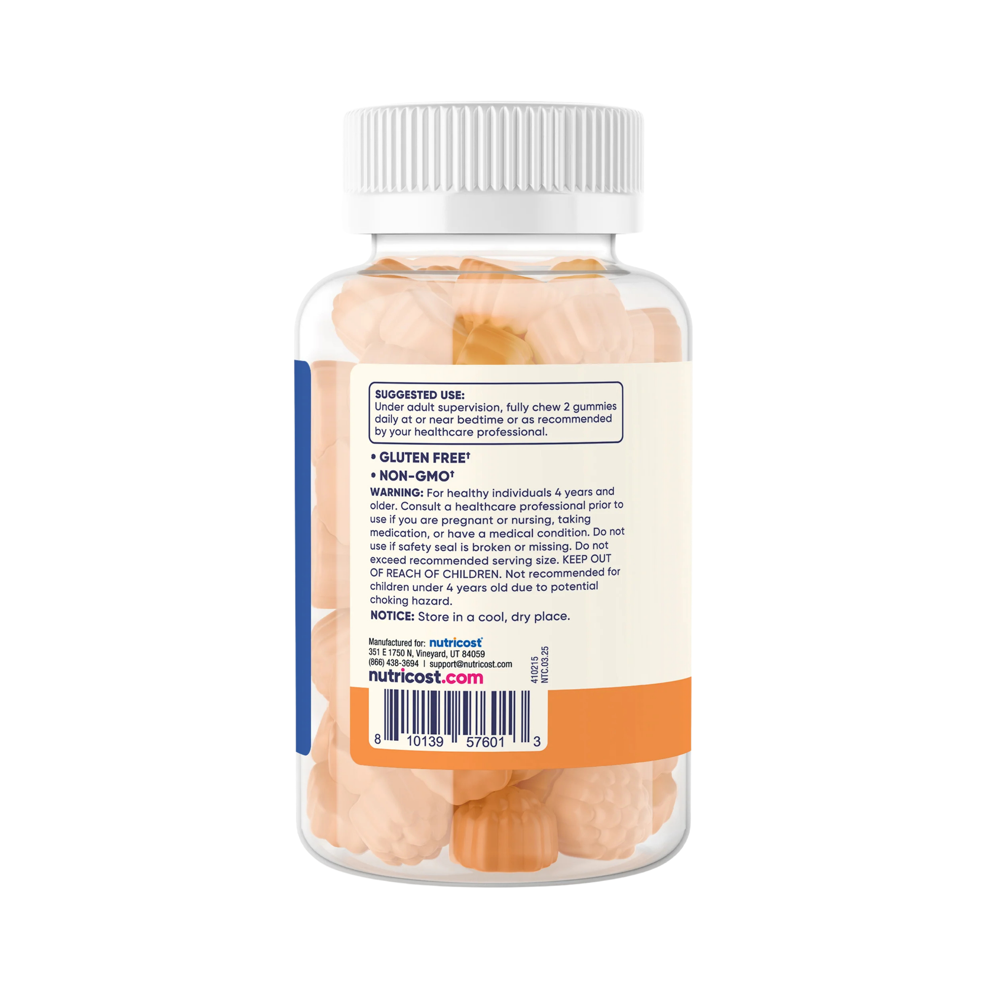Nutricost Kids, Vitamin C, 250 mg, 60 Gummies packaging side view