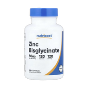 Nutricost, Zinc Bisglycinate, 50 mg, 120 Capsules front packaging view