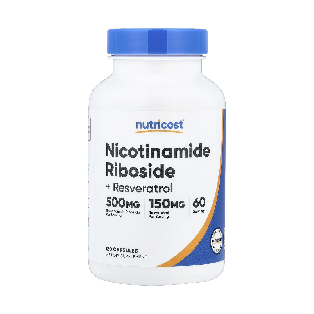 Nutricost, Nicotinamide Riboside + Resveratrol, 120 Capsules front packaging view