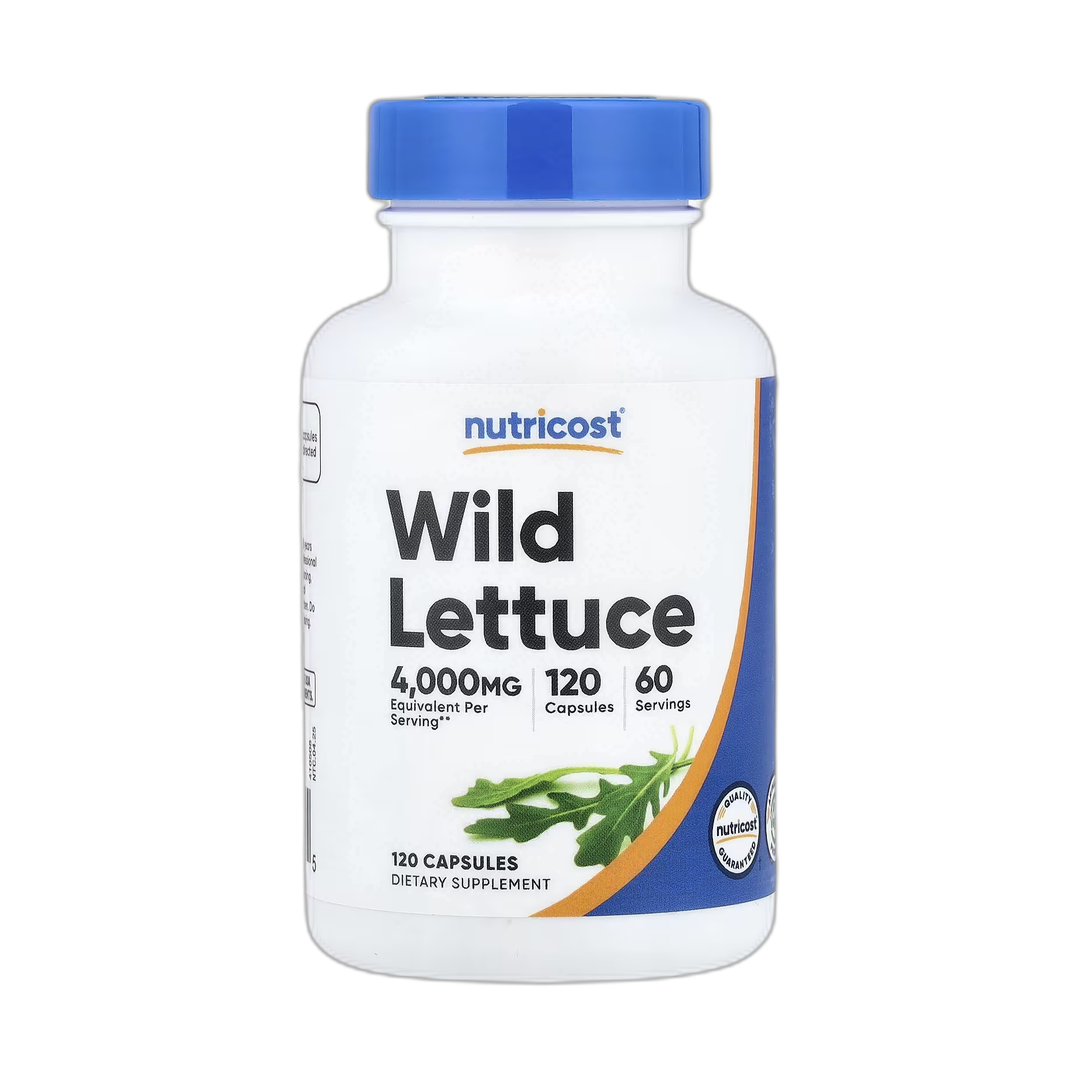 Nutricost, Wild Lettuce, 120 Capsules front packaging view