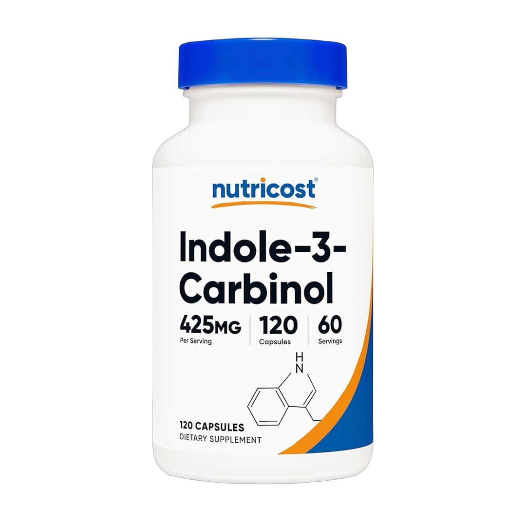 Nutricost, Indole-3-Carbinol, 425 mg, 120 Capsules front packaging view