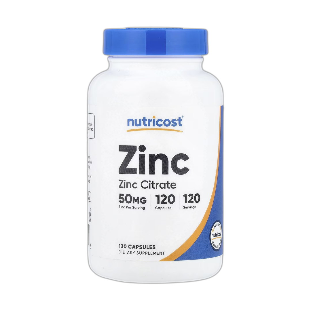 Nutricost, Zinc, 50 mg, 120 Capsules front packaging view