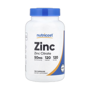 Nutricost, Zinc, 50 mg, 120 Capsules front packaging view