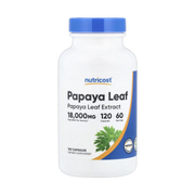 Nutricost, Papaya Leaf, 120 Capsules front packaging view