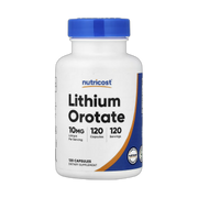 Nutricost, Lithium Orotate, 10 mg, 120 Capsules front packaging view
