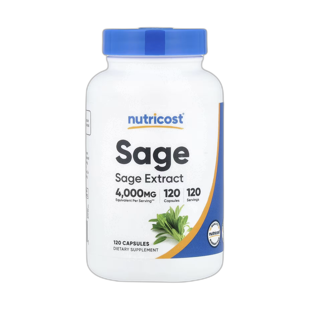 Nutricost, Sage, 120 Capsules front packaging view
