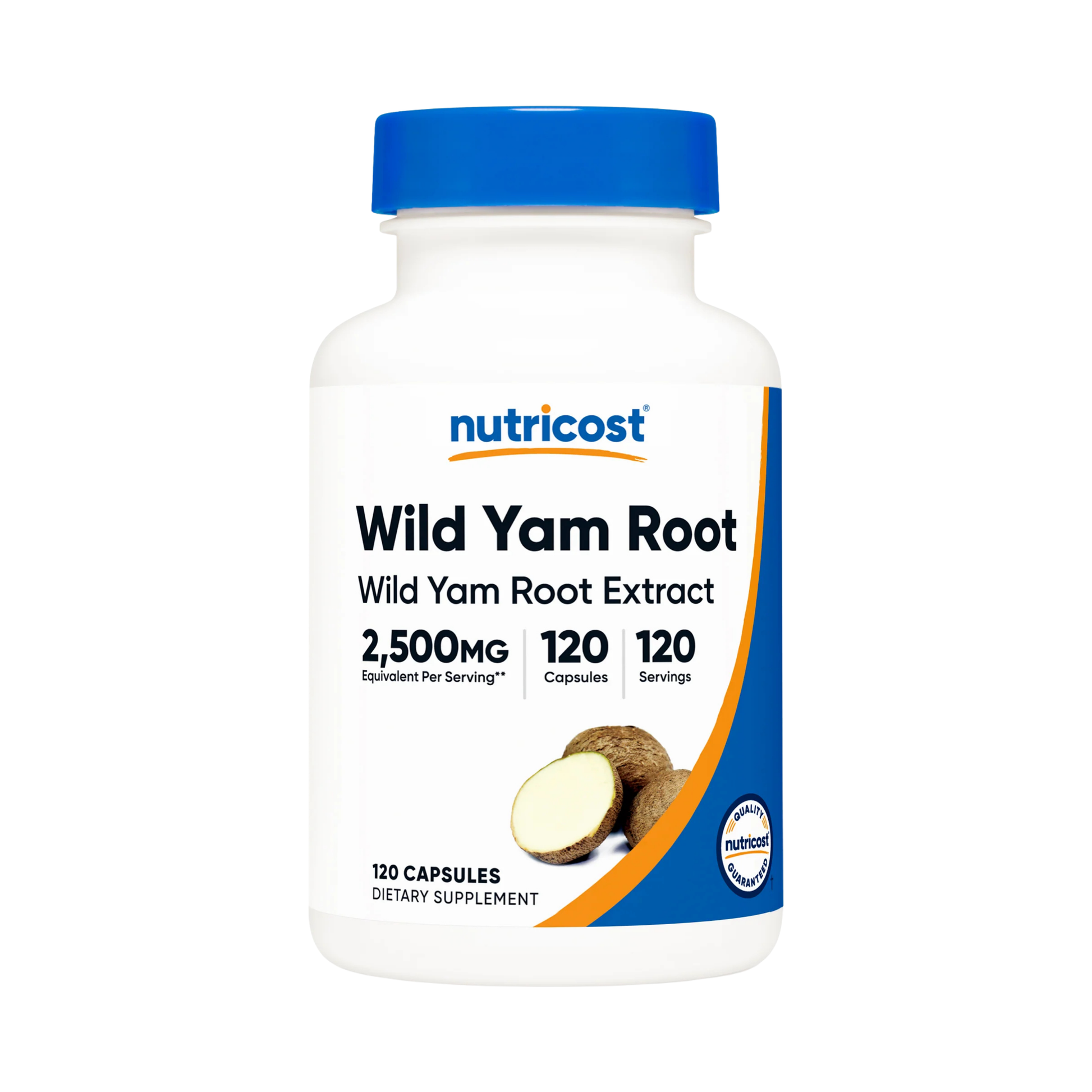 Nutricost, Wild Yam Root, 2,500 mg, 120 Capsules front packaging view