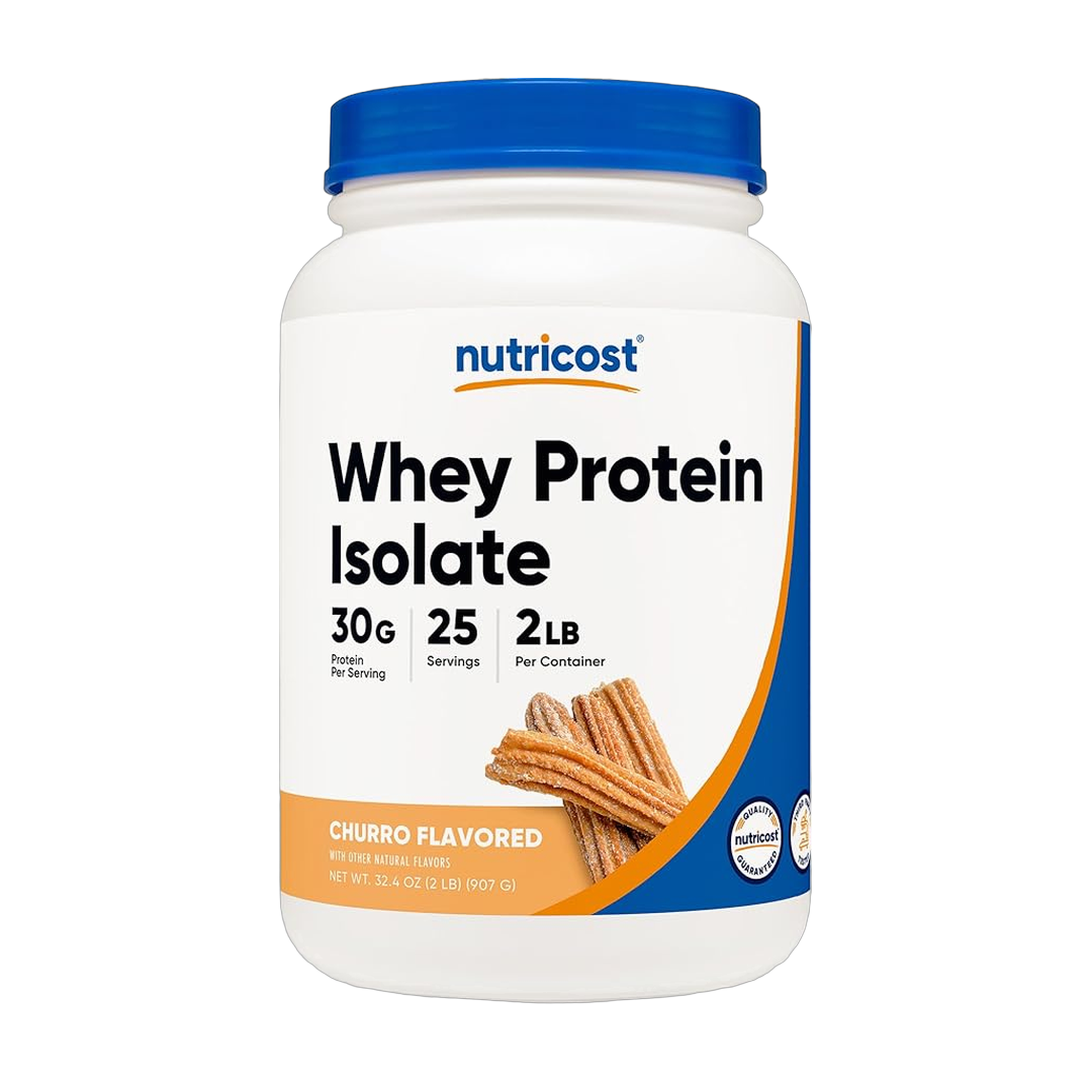 Nutricost, Whey Protein Isolate, Churro Flavored, 2 lb, 907 g front packaging view