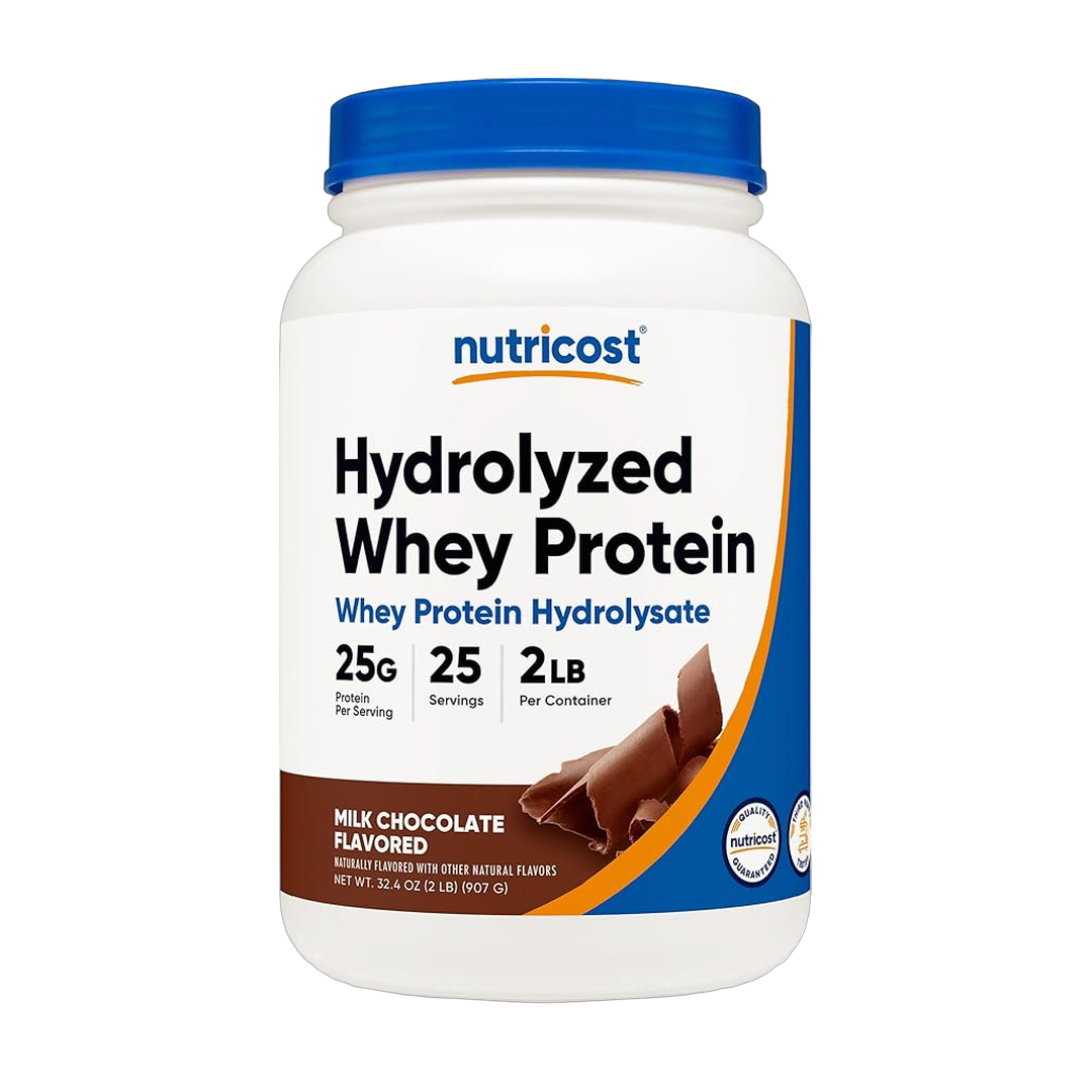 Nutricost, Hydrolyzed Whey Protein, Chocolate, 2 lb front packaging view
