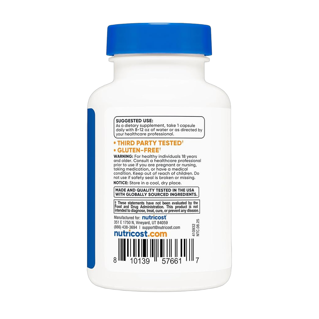 Nutricost, UC-II Collagen, 40 mg, 120 Capsules packaging side view