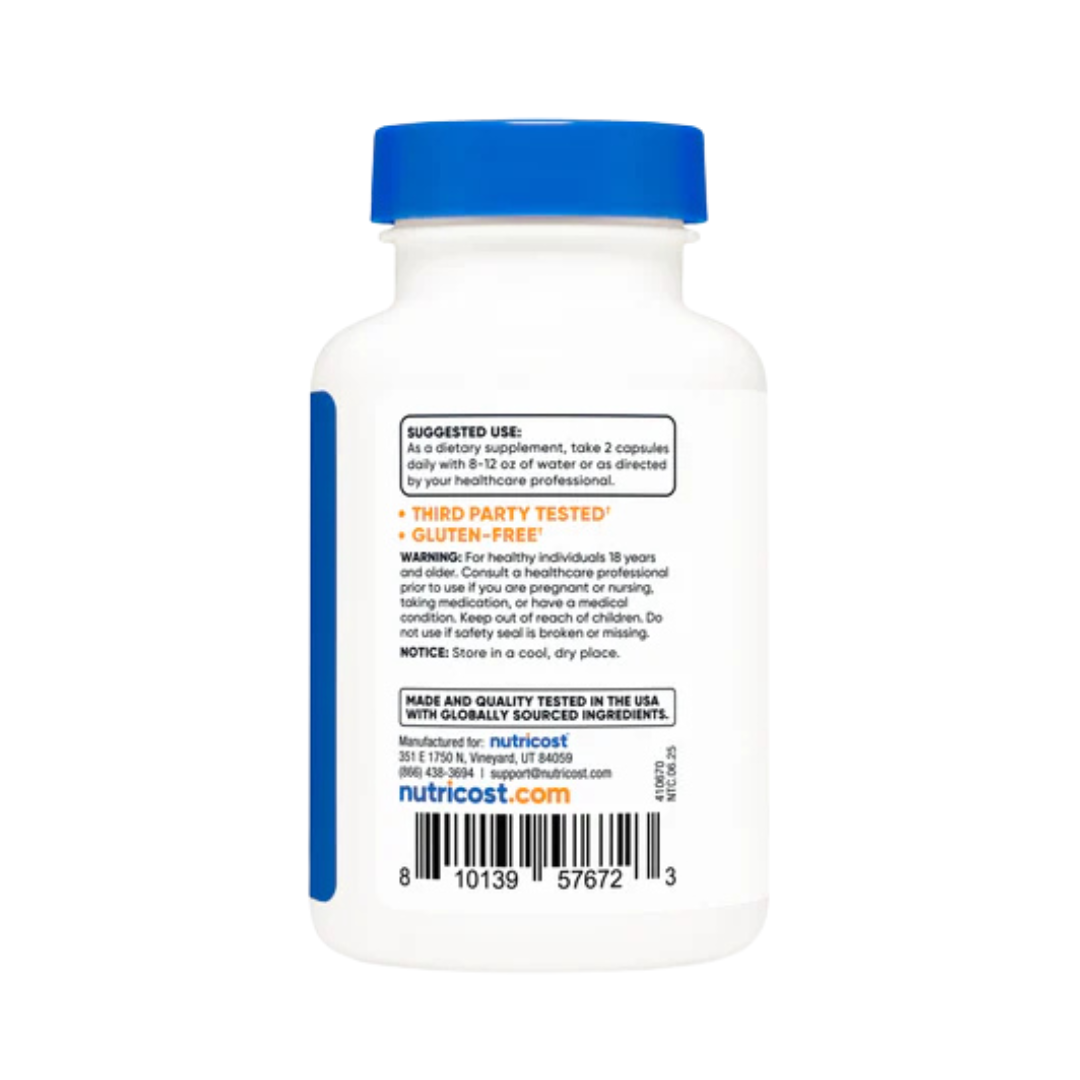 Nutricost, Muira Puama, 3,000, mg, 120 Capsules packaging side view