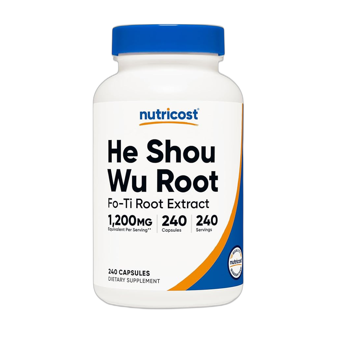 Nutricost He Shou Wu Root Supplement 1,200mg 240 Capsules front packaging view
