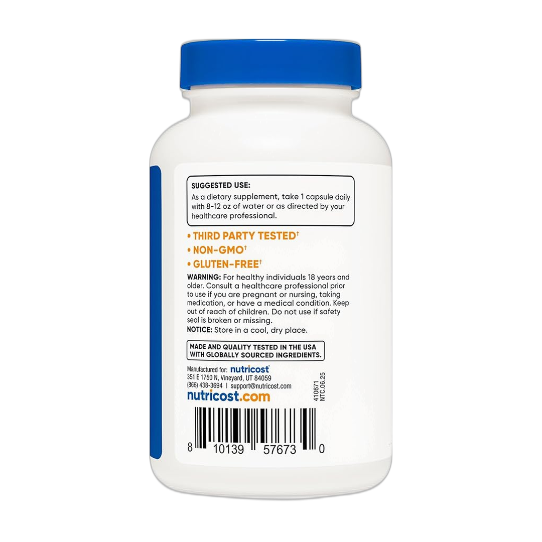 Nutricost He Shou Wu Root Supplement 1,200mg 240 Capsules packaging side view